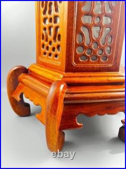 Vintage Oriental Asian Wood Tower Pagoda Shape Table Lamp 17 Tall