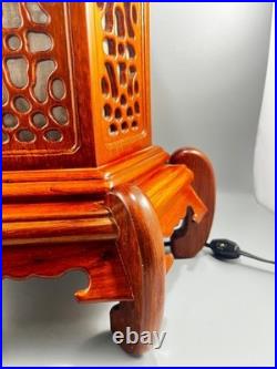 Vintage Oriental Asian Wood Tower Pagoda Shape Table Lamp 17 Tall Vintage Oriental Asian Wood Tower Pagoda Shape Table Lamp 17 Tall