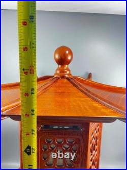 Vintage Oriental Asian Wood Tower Pagoda Shape Table Lamp 17 Tall Vintage Oriental Asian Wood Tower Pagoda Shape Table Lamp 17 Tall