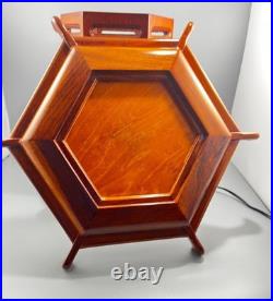 Vintage Oriental Asian Wood Tower Pagoda Shape Table Lamp 17 Tall Vintage Oriental Asian Wood Tower Pagoda Shape Table Lamp 17 Tall