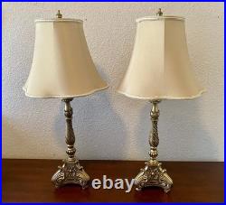 Vintage Ornate Gold Table Lamps Pair 31 Neoclassical Hollywood Regency