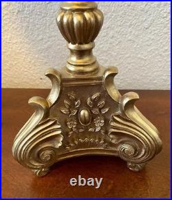 Vintage Ornate Gold Table Lamps Pair 31 Neoclassical Hollywood Regency