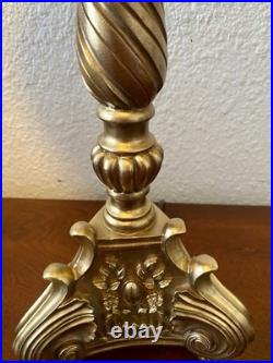 Vintage Ornate Gold Table Lamps Pair 31 Neoclassical Hollywood Regency