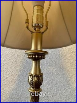 Vintage Ornate Gold Table Lamps Pair 31 Neoclassical Hollywood Regency