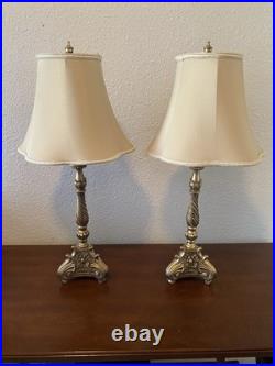 Vintage Ornate Gold Table Lamps Pair 31 Neoclassical Hollywood Regency