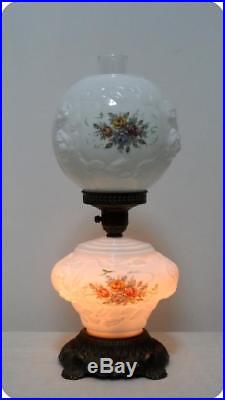 Vintage PRETTY WILD ROSE Hurricane Gone With The Wind Table Lamp