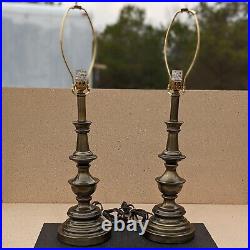 Vintage Pair Of Stiffel Antique Brass Table Lamps