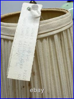 Vintage Pair Of Table Lamps Green With Gold Starburst Brass With Shades