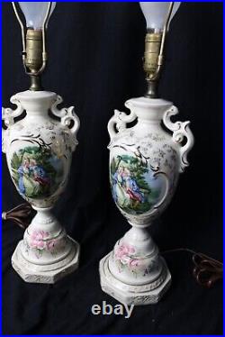 Vintage Pair Ornate Lamps Beautiful