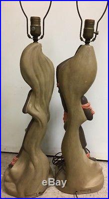 Vintage Pair Set Of 2 Reglor Of California Table Electric Lamps Male Female
