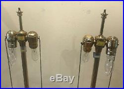 Vintage Pair of Marbro Crystal & Brass Lamps