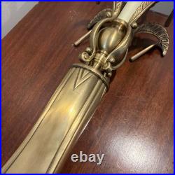 Vintage Palm Tree Table Top Lamp 31 Tall Tropical Tapered Base Brass Tone