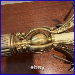 Vintage Palm Tree Table Top Lamp 31 Tall Tropical Tapered Base Brass Tone