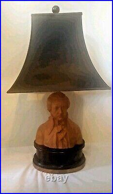 Vintage Paul Hanson Bust Table Lamp Rare Great Composers Music Room