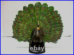 Vintage Peacock TV Lamp Table Top Nightlight Mantle Piece Lamp Tail Open