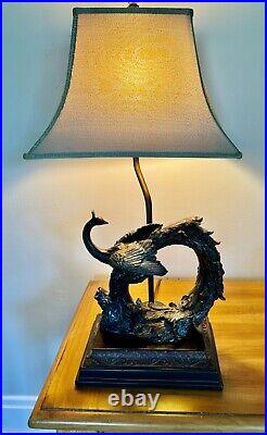 Vintage Peacock Table Lamp