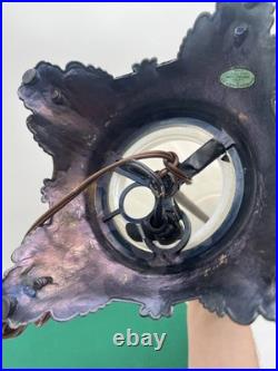 Vintage Pineapple Iridescent Ribbed Glass and Brass Electric 19 Table Lamp