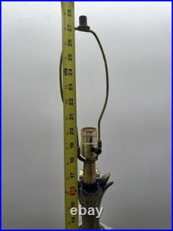 Vintage Pineapple Iridescent Ribbed Glass and Brass Electric 19 Table Lamp Vintage Pineapple Iridescent Ribbed Glass and Brass Electric 19 Table Lamp