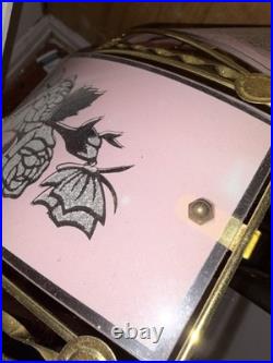 Vintage Pink Floral Panel Shade Table Lamp Brass Finish Pull Chain Corded