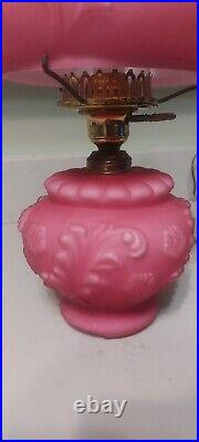 Vintage Pink Overlay Glass Table Lamp