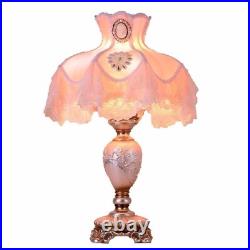 Vintage Pink Table Lamp Victorian Style with Button Switch Decorative Desk La
