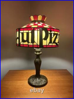 Vintage Pizza Hut Table Lamp, Tiffany Style Light, 19 T x 12 W