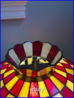 Vintage Pizza Hut Table Lamp, Tiffany Style Light, 19 T x 12 W