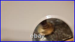 Vintage Plymouth Harlee Table Lamp Hurricane 21 Oak Wood & Brass with Shade