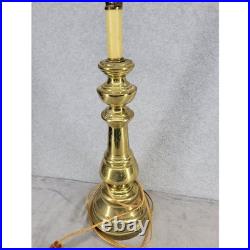 Vintage Polished Brass Table Lamp Traditional Candlestick Style 30 Inch Gold