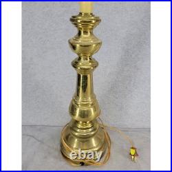 Vintage Polished Brass Table Lamp Traditional Candlestick Style 30 Inch Gold
