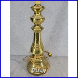 Vintage Polished Brass Table Lamp Traditional Candlestick Style 30 Inch Gold