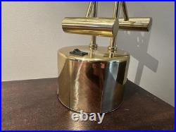 Vintage Post Modern 1970's Pendulum Articulating Brass Drafting Table Desk Lamp