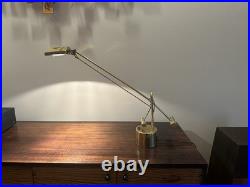 Vintage Post Modern 1970's Pendulum Articulating Brass Drafting Table Desk Lamp