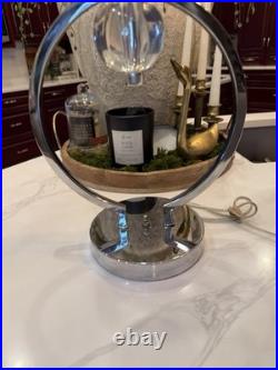 Vintage Postmodern MCM Hivo Van Teal Sculptural Lucite & Chrome Table Lamp