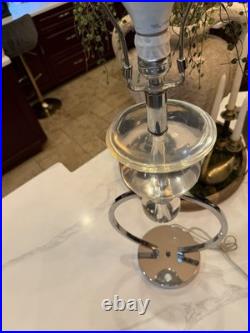 Vintage Postmodern MCM Hivo Van Teal Sculptural Lucite & Chrome Table Lamp