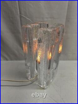 Vintage Pukeburg Swedish Ice Glass Table Lamp