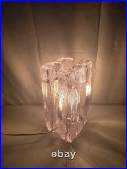 Vintage Pukeburg Swedish Ice Glass Table Lamp