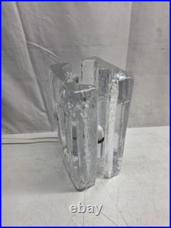 Vintage Pukeburg Swedish Ice Glass Table Lamp