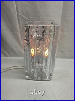 Vintage Pukeburg Swedish Ice Glass Table Lamp Vintage Pukeburg Swedish Ice Glass Table Lamp