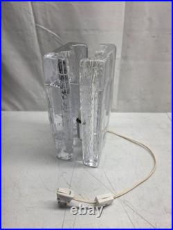 Vintage Pukeburg Swedish Ice Glass Table Lamp