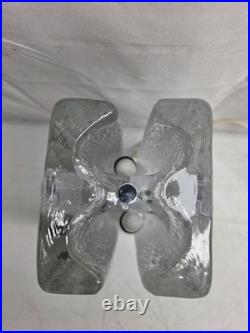 Vintage Pukeburg Swedish Ice Glass Table Lamp Vintage Pukeburg Swedish Ice Glass Table Lamp