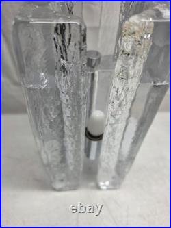 Vintage Pukeburg Swedish Ice Glass Table Lamp Vintage Pukeburg Swedish Ice Glass Table Lamp