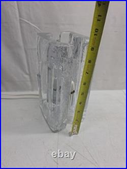 Vintage Pukeburg Swedish Ice Glass Table Lamp