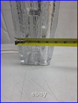 Vintage Pukeburg Swedish Ice Glass Table Lamp