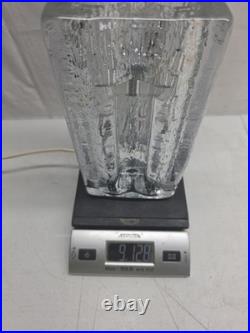 Vintage Pukeburg Swedish Ice Glass Table Lamp Vintage Pukeburg Swedish Ice Glass Table Lamp