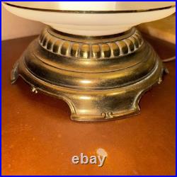 Vintage Quoizel 1978 Hurricane 3-Way Parlor Table Lamp Beige Floral 22 Tall Vintage Quoizel 1978 Hurricane 3-Way Parlor Table Lamp Beige Floral 22 Tall