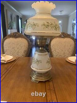 Vintage Quoizel 29 Hurricane Gone With The Wind Table 3 Way Lamp 1978