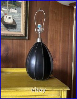 Vintage RALPH LAUREN Black Leather Table Lamp 1990s Postmodern design tested