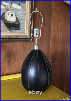 Vintage RALPH LAUREN Black Leather Table Lamp 1990s Postmodern design tested