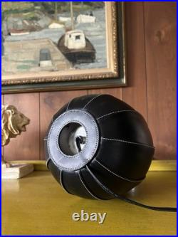 Vintage RALPH LAUREN Black Leather Table Lamp 1990s Postmodern design tested